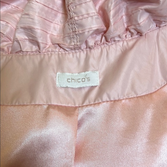 Chicos Light Pink Collared Drawstring Zip Front Lightweight Jacket with Pockets - Picture 4 of 13